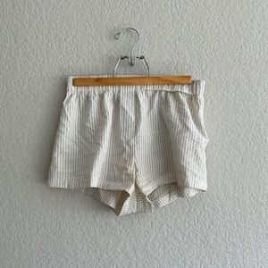 SHEIN Cream Striped Women Shorts